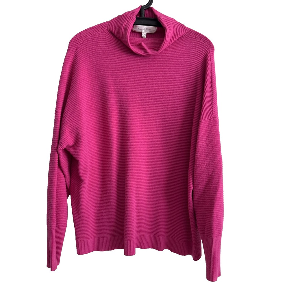 Chelsea & Theodore Womens XL Pink Sweater Feminine Casual Athleisure Colorful